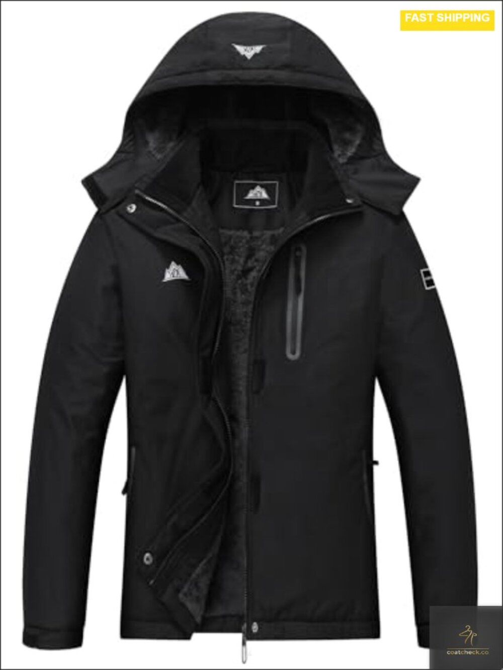 Women's Waterproof Insulated Ski Jacket Detachable Hood Fleece Lined